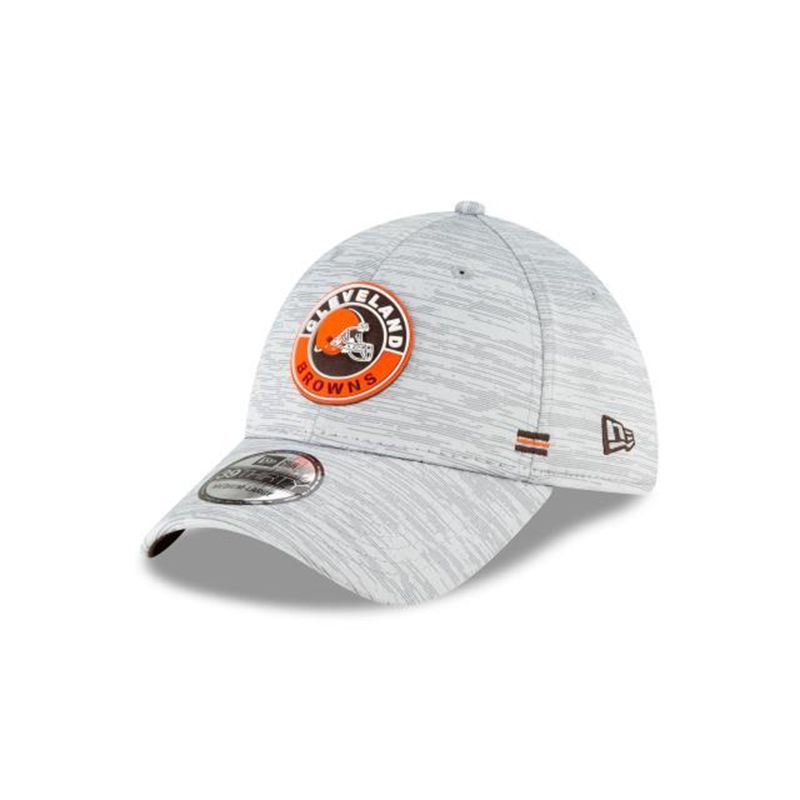 NFL Cleveland Browns Official Fall Sideline 39Thirty Stretch Fit (WTX7260) - Grey New Era Caps